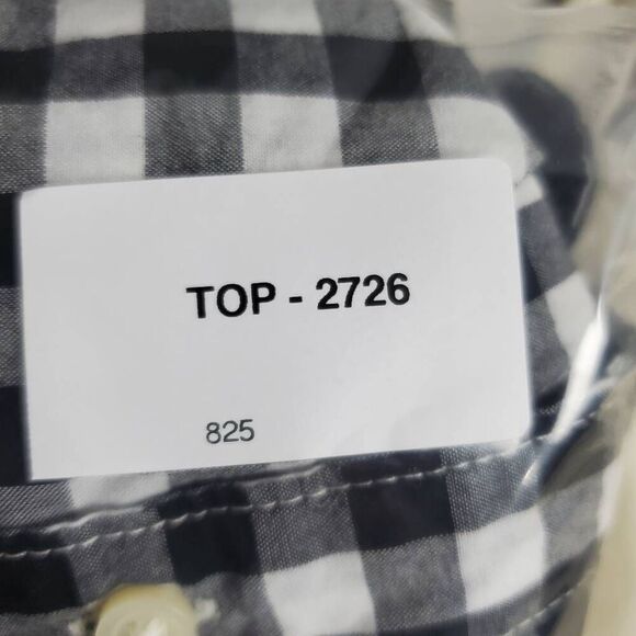 Old Navy Women’s Gingham Plaid Button Down Shirt XL Black White “Love” Embroider - Picture 7 of 7